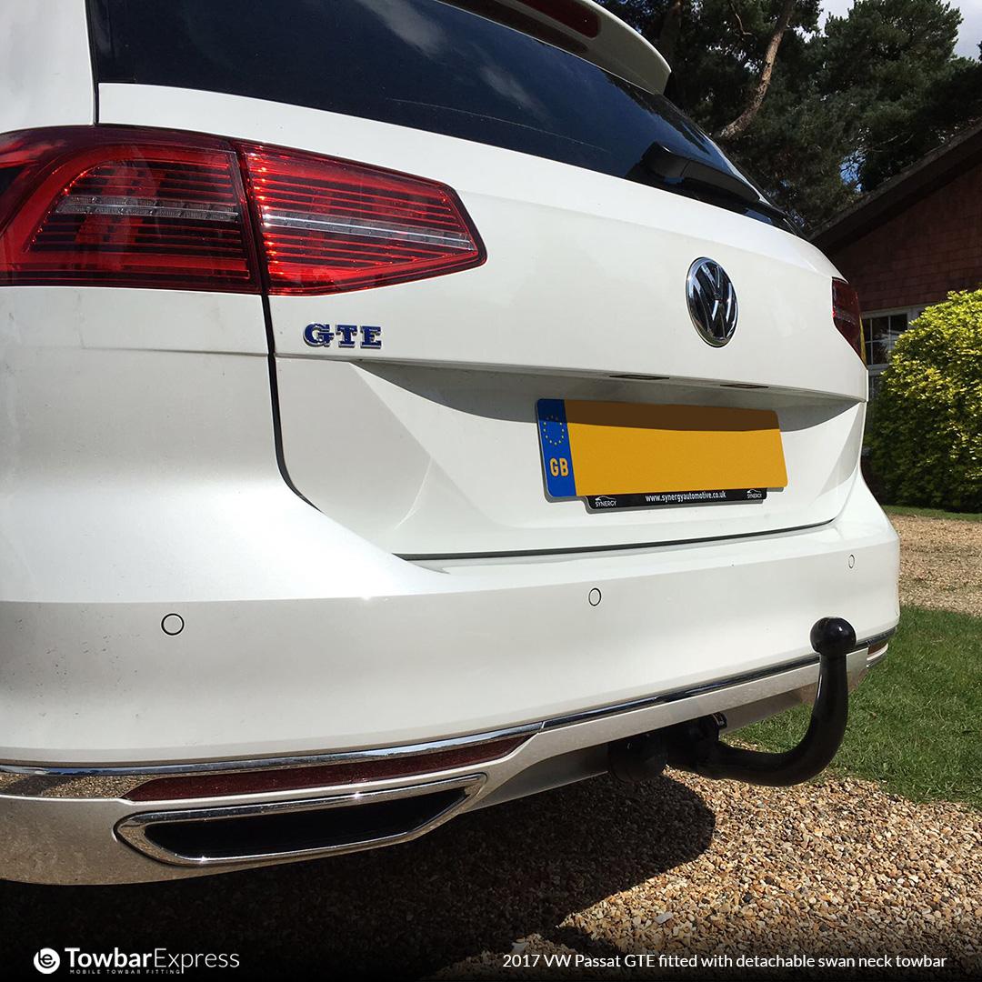 VW Passat GTE with detachable towbar fitted